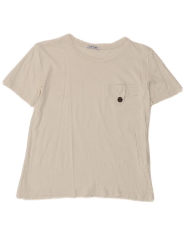 Zara Womens T-Shirt Top UK 10 Small White