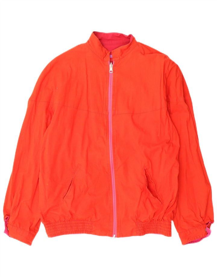 Vintage Womens Reversible Bomber Jacket UK 12 Medium Pink Geometric