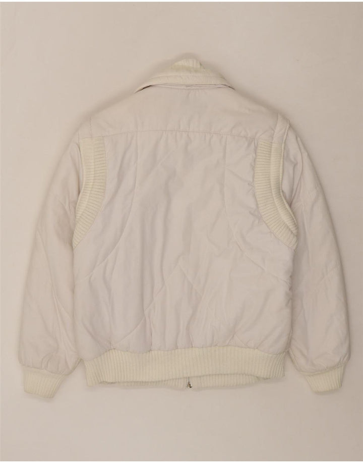 VINTAGE Womens Padded Jacket EU 40 Medium White Polyester Vintage Vintage and Second-Hand Vintage from Messina Hembry 