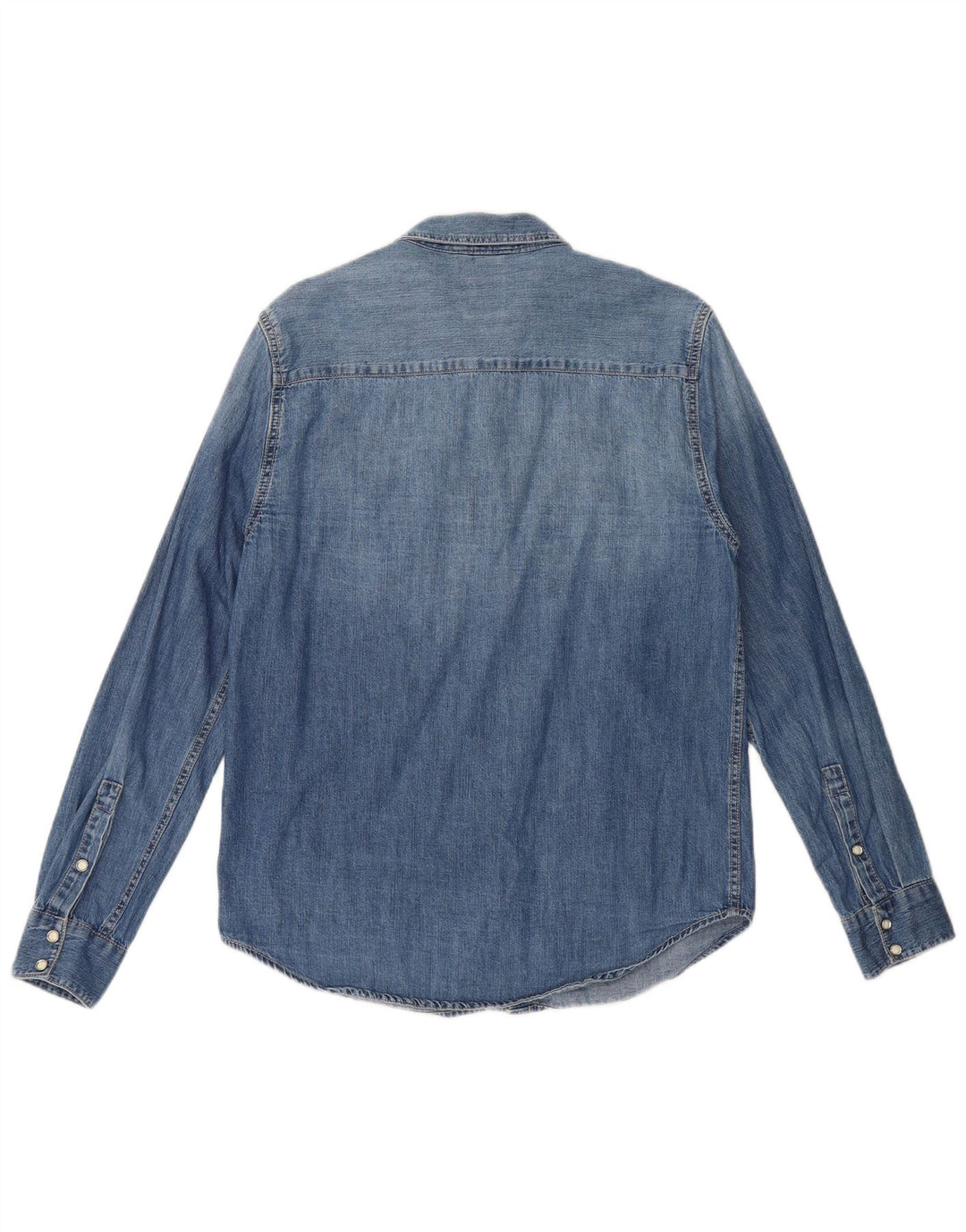 Zara Mens Relaxed Fit Denim Shirt Medium Blue Cotton