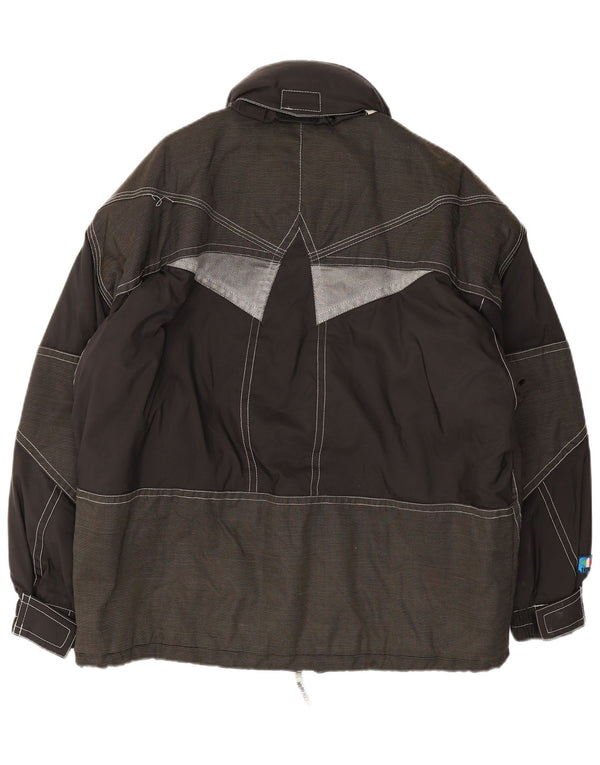 Colmar Mens Graphic Hooded Ski Jacket IT 48 Medium Black Colourblock