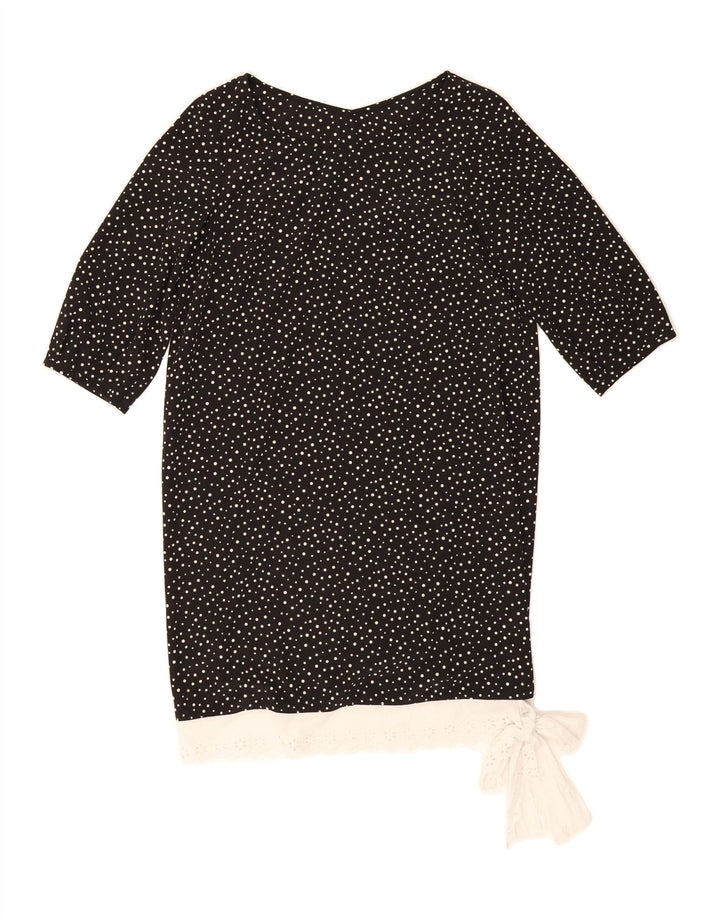 VINTAGE Womens Shift Dress UK 14 Large Black Polka Dot Vintage Vintage and Second-Hand Vintage from Messina Hembry 