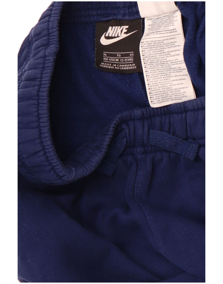 NIKE Boys Tracksuit Trousers Joggers 13-14 Years XL  Navy Blue Cotton