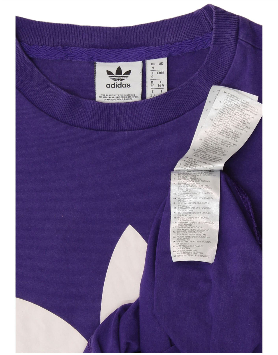 ADIDAS Womens Graphic T-Shirt Top UK 4 XS Purple Cotton