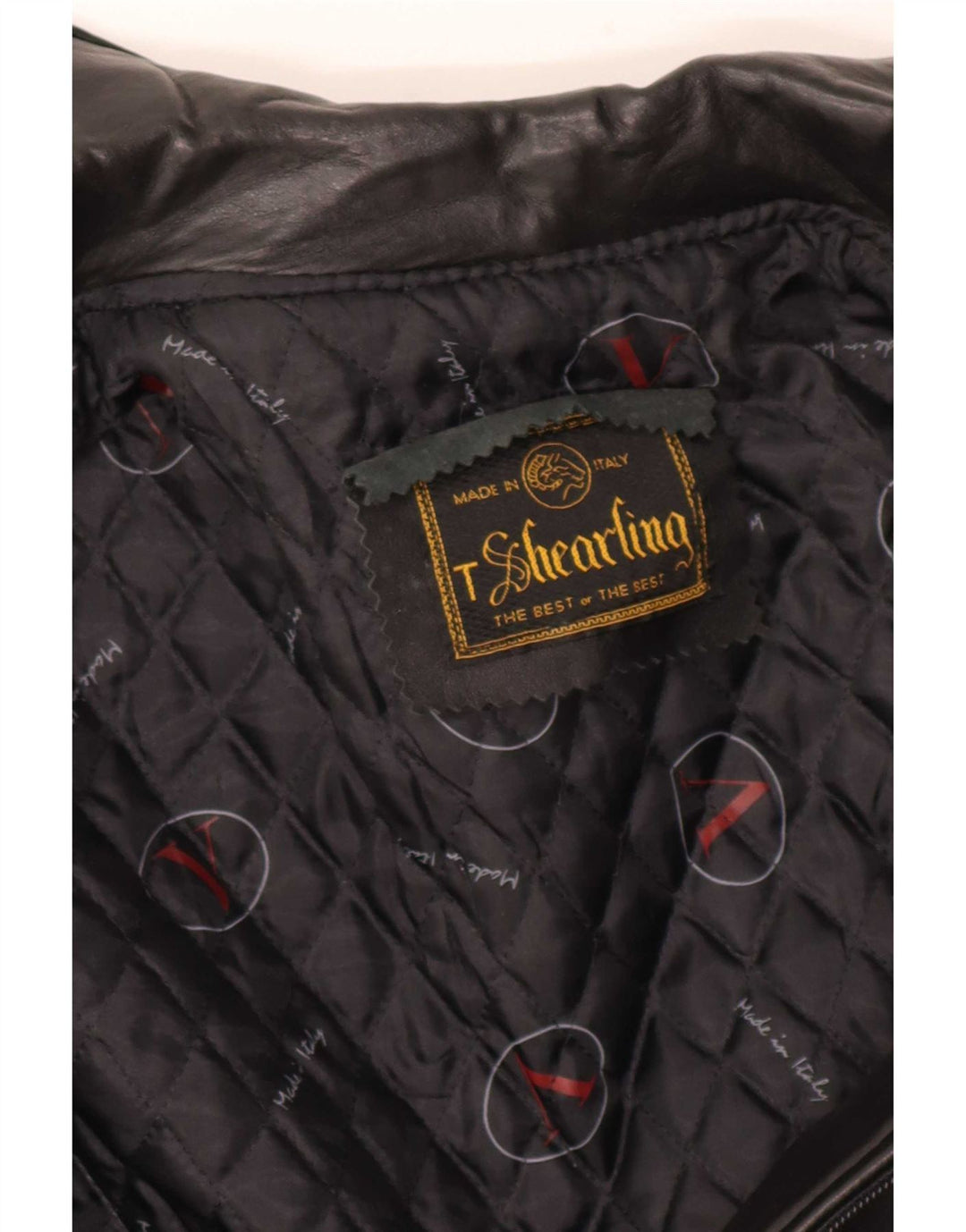Vintage Mens Leather Jacket UK 36 Small Black Shearling