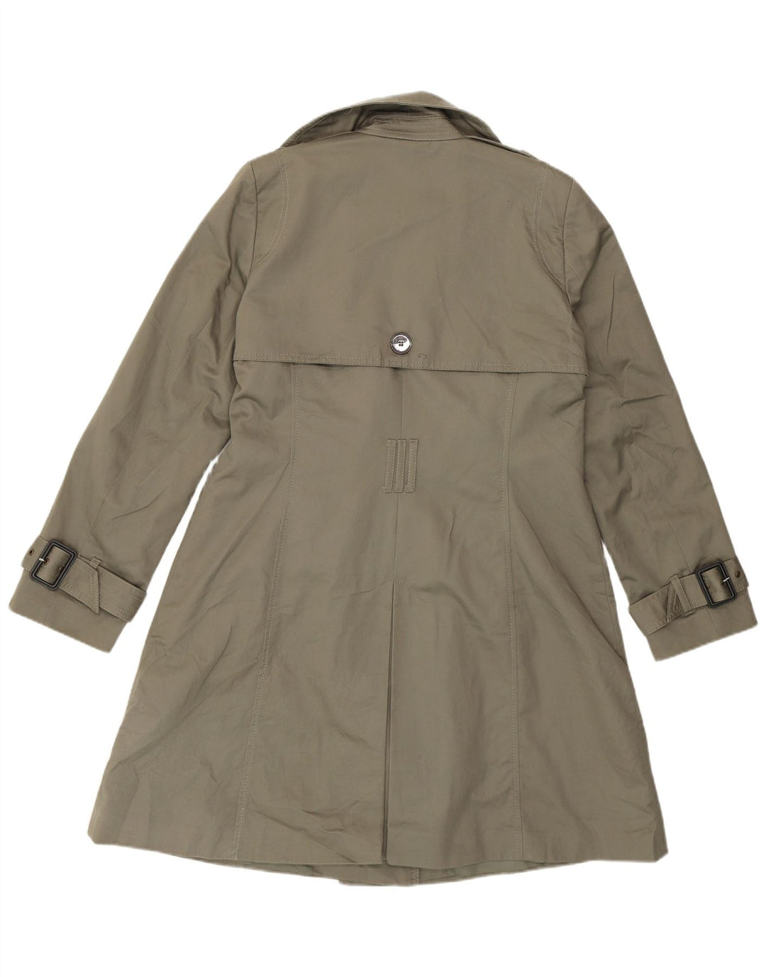 Marks & Spencer Womens Trench Coat UK 14 Medium Khaki Cotton