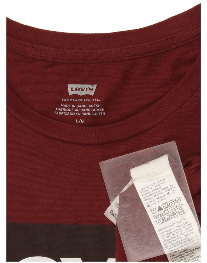 Levi's Mens Graphic T-Shirt Top Large Burgundy Cotton