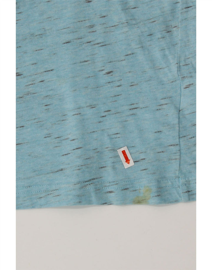 Adidas Boys Graphic T-Shirt Top 13-14 Years Blue Flecked Cotton