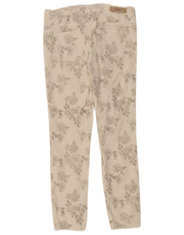 Zara Womens Trafaluc Slim Casual Trousers EU 38 Small W28 L27 White Floral