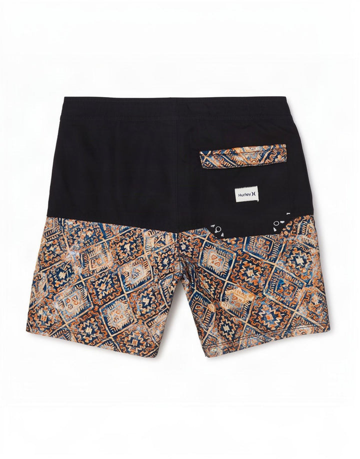 Hurley Mens Swimming Shorts Small Black Geometric Polyester