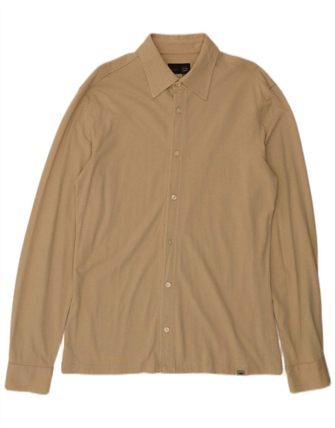 Gas Mens Shirt XL Beige Cotton