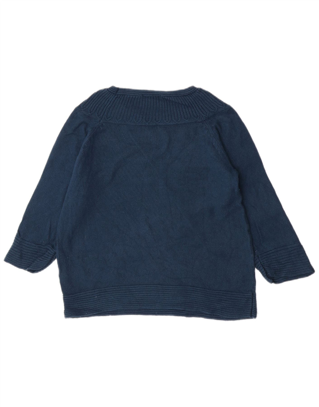 Marks & Spencer Womens Boat Neck Jumper Sweater UK 14 Medium Blue