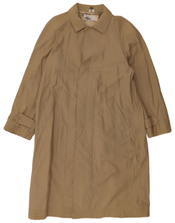 Vintage Mens Overcoat UK 38 Medium Beige Cotton