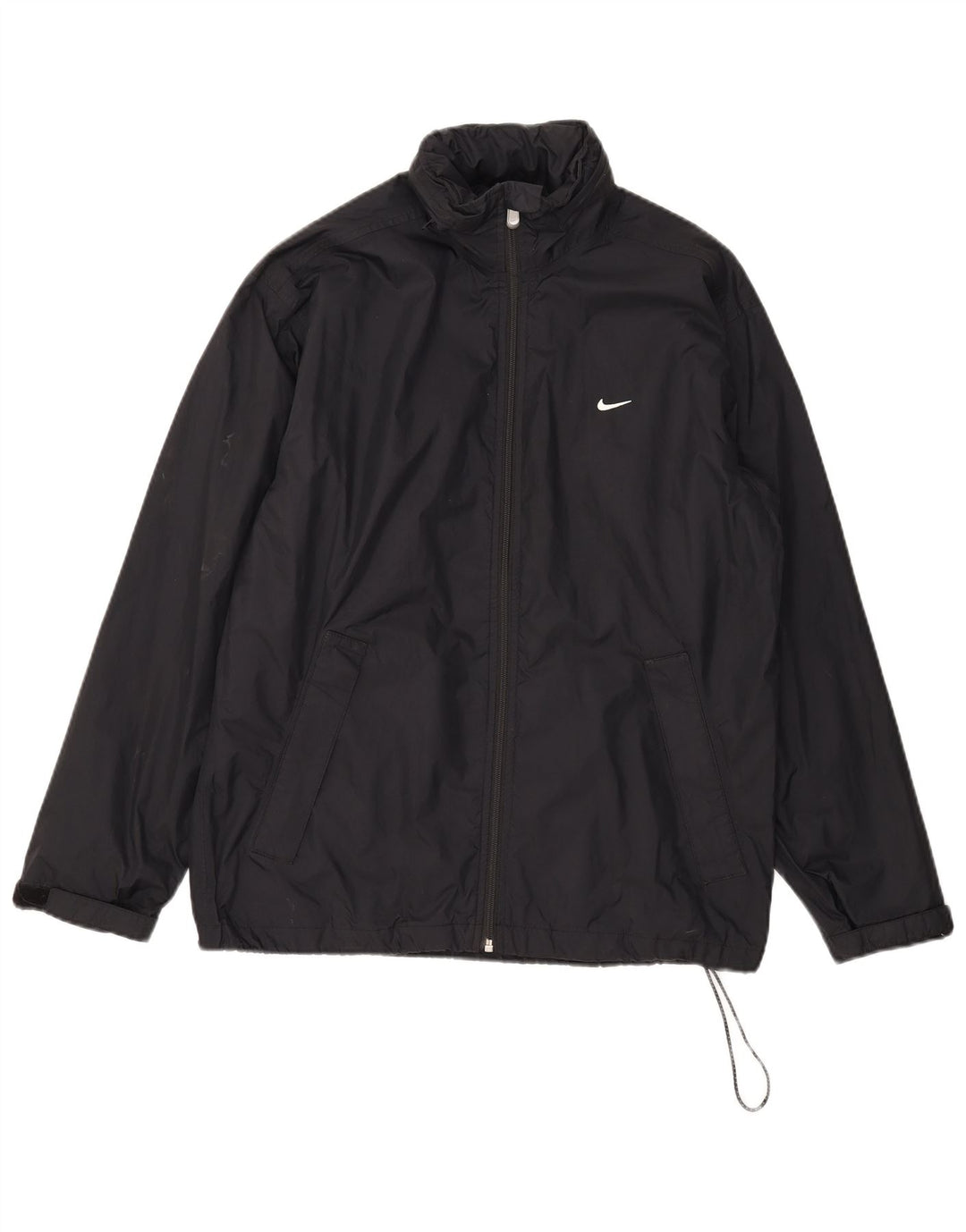 Nike Mens Hooded Rain Jacket UK 36/38 Small Black Nylon