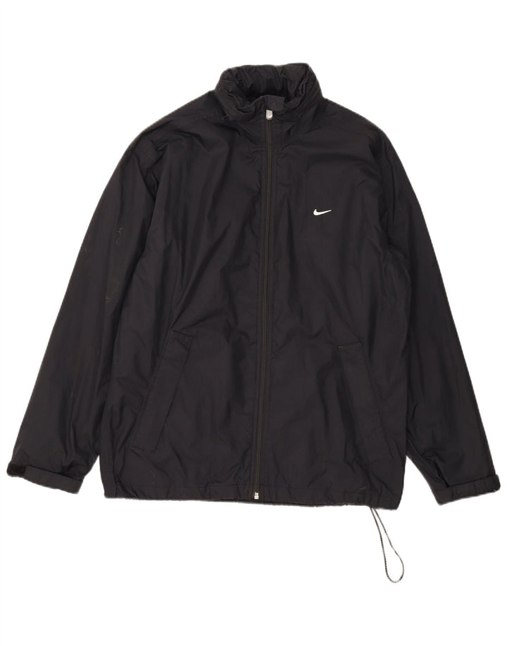 Nike Mens Hooded Rain Jacket UK 36/38 Small Black Nylon