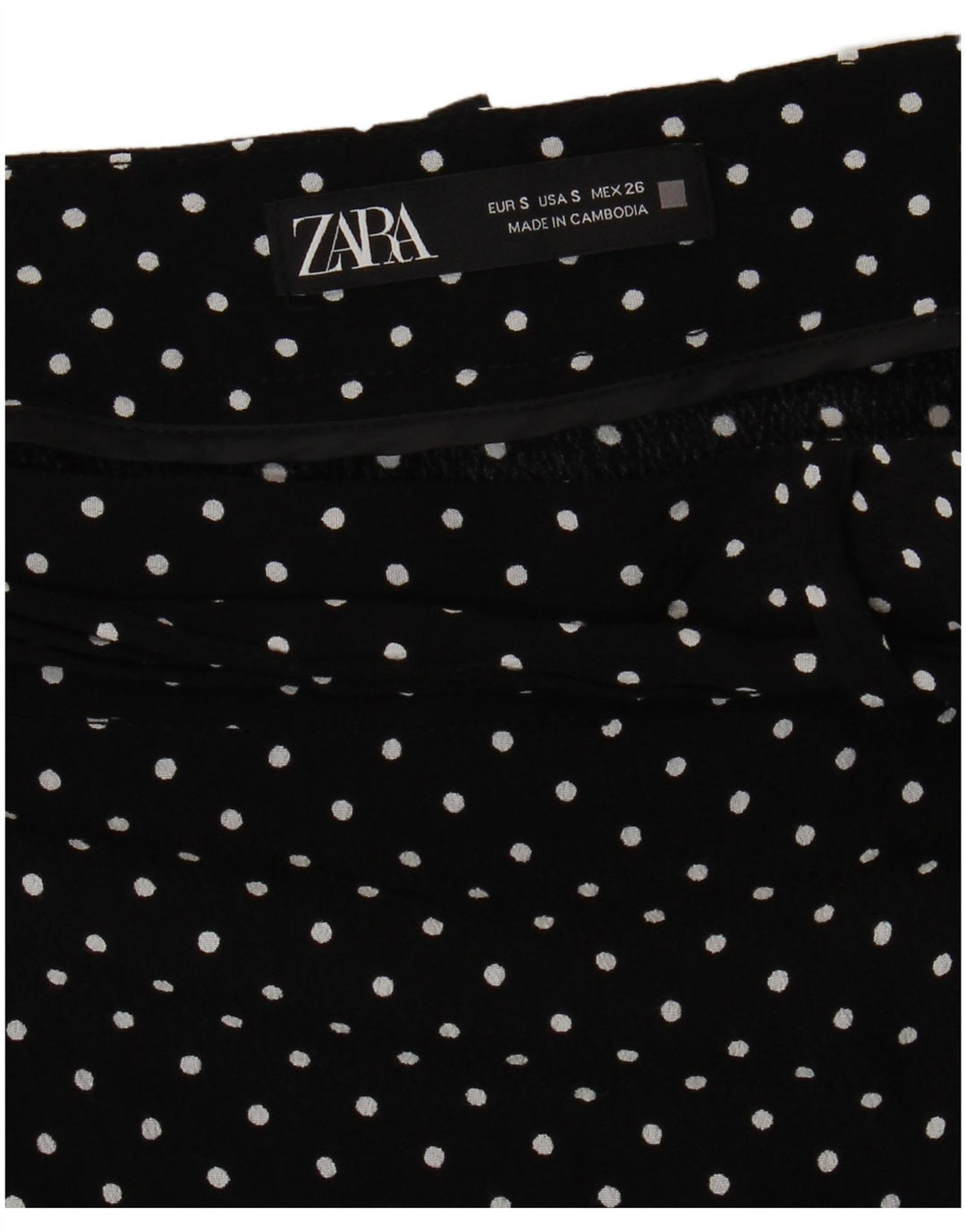 ZARA Womens Casual Shorts Small W26  Black Polka Dot