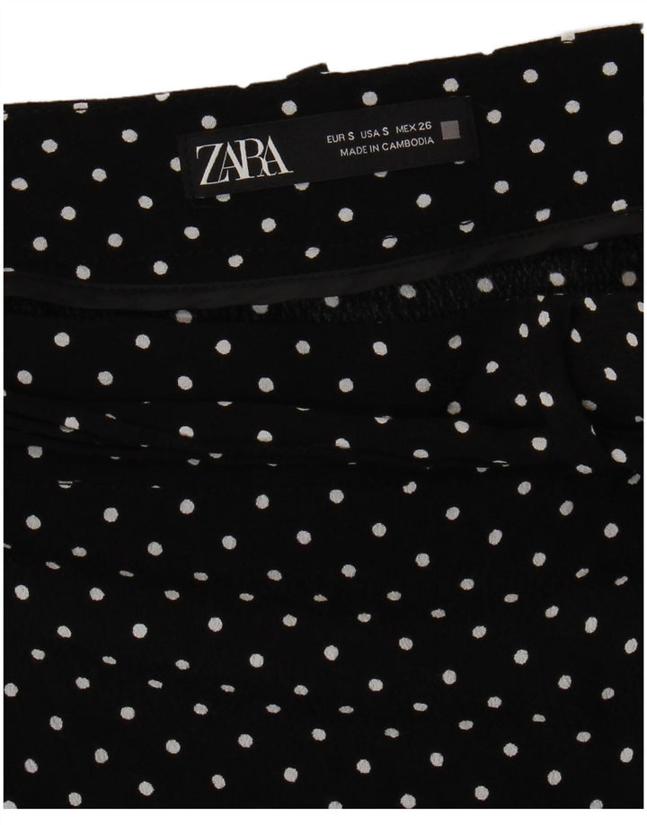 ZARA Womens Casual Shorts Small W26  Black Polka Dot