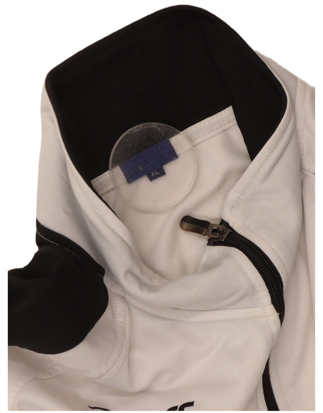 Asics Womens Graphic Tracksuit Top Jacket UK 18 XL White Colourblock