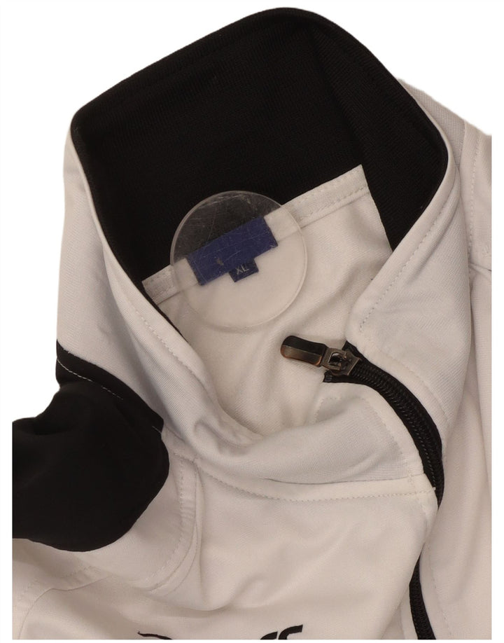 Asics Womens Graphic Tracksuit Top Jacket UK 18 XL White Colourblock