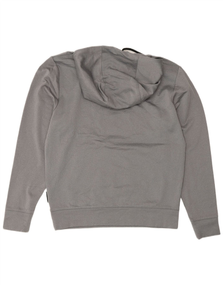 Dkny Mens Graphic Hoodie Jumper Small Grey Polyester