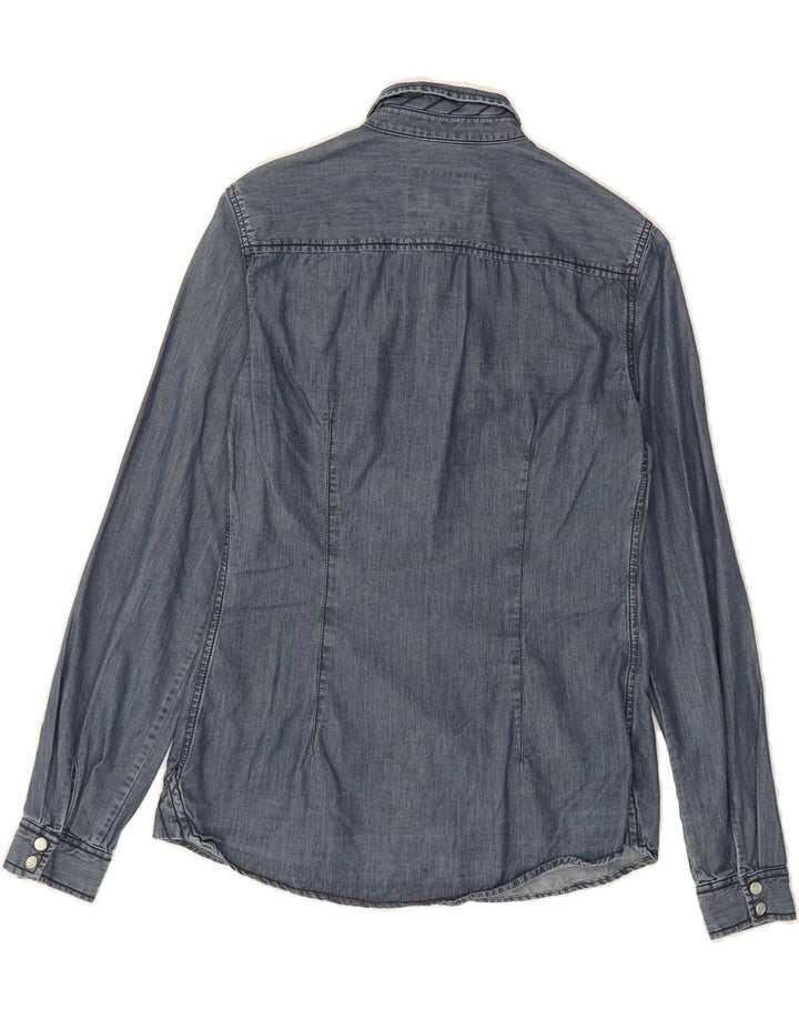 MASSIMO DUTTI Womens Shirt EU 36 XS Blue Cotton Vintage Massimo Dutti and Second-Hand Massimo Dutti from Messina Hembry 