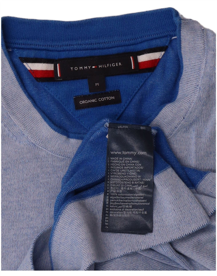 TOMMY HILFIGER Mens Crew Neck Jumper Sweater Medium Blue Cotton