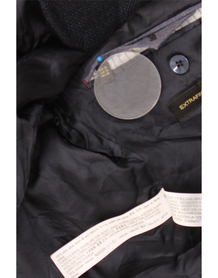 Massimo Dutti Mens 2 Button Blazer Jacket EU 48 Medium Navy Blue Wool