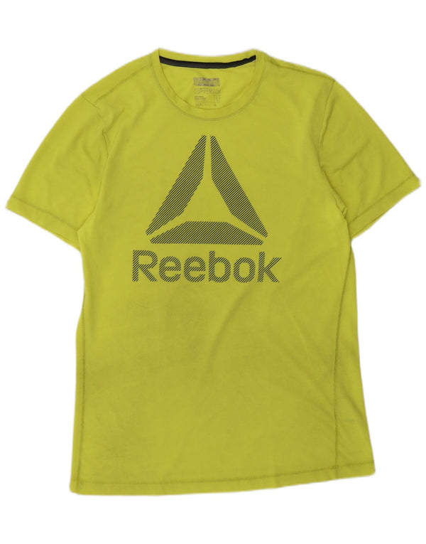 Reebok Mens Graphic T-Shirt Top Medium Green Polyester