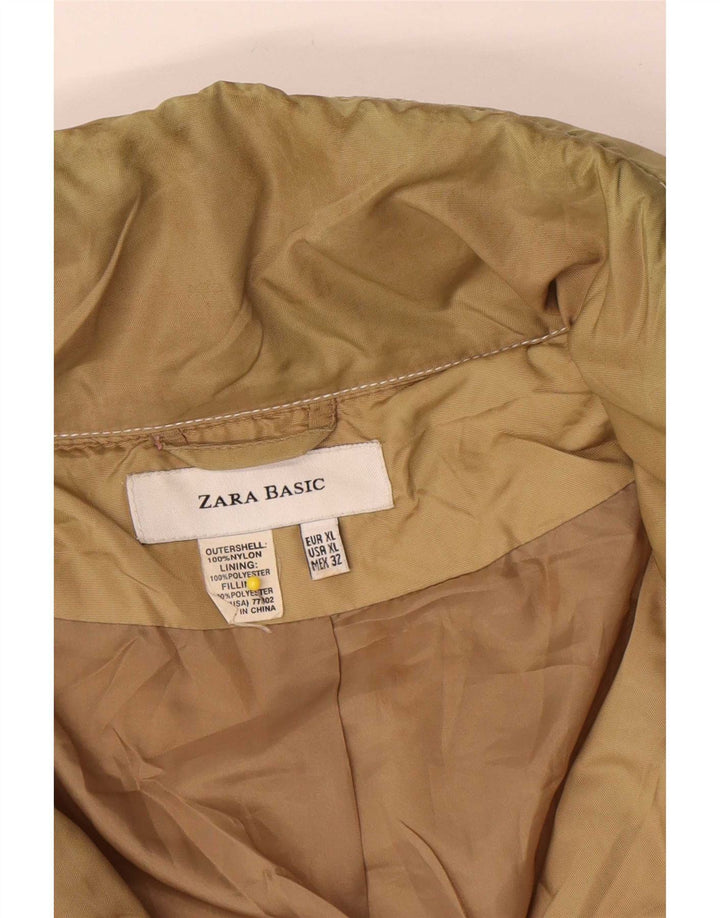 Zara Womens Utility Jacket UK 18 XL Beige Nylon