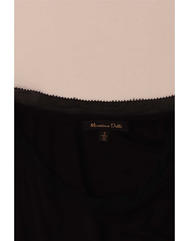 Massimo Dutti Womens Sleeveless Blouse Top UK 10 Small Black