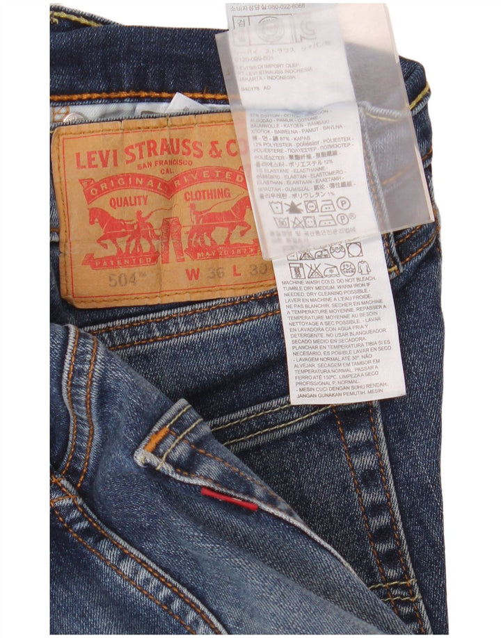 Levi's Mens 504 Straight Jeans W36 L30 Blue Cotton