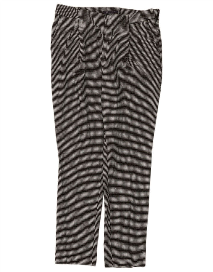 Marks & Spencer Womens Chino Trousers UK 12 Medium W32 L29 Black Check