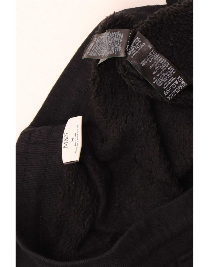 Marks & Spencer Mens Tracksuit Trousers Joggers Medium  Black Cotton