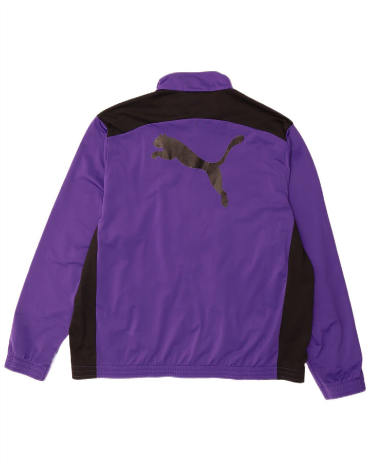 PUMA Mens Graphic Tracksuit Top Jacket 3XL Purple Colourblock Polyester