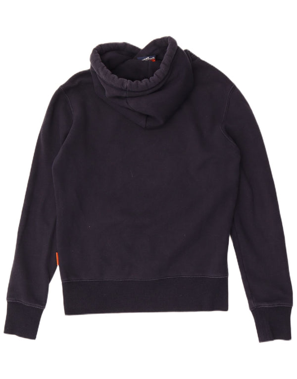 SUPERDRY Mens Hoodie Jumper Medium Navy Blue Cotton