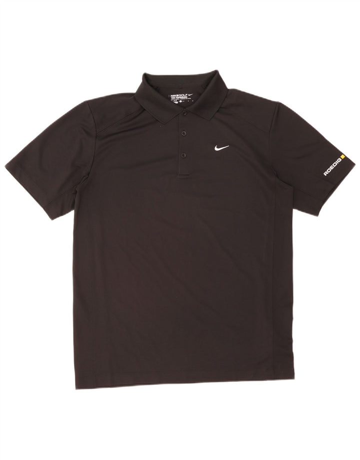 Nike Mens Dri Fit Graphic Polo Shirt Medium Black Polyester
