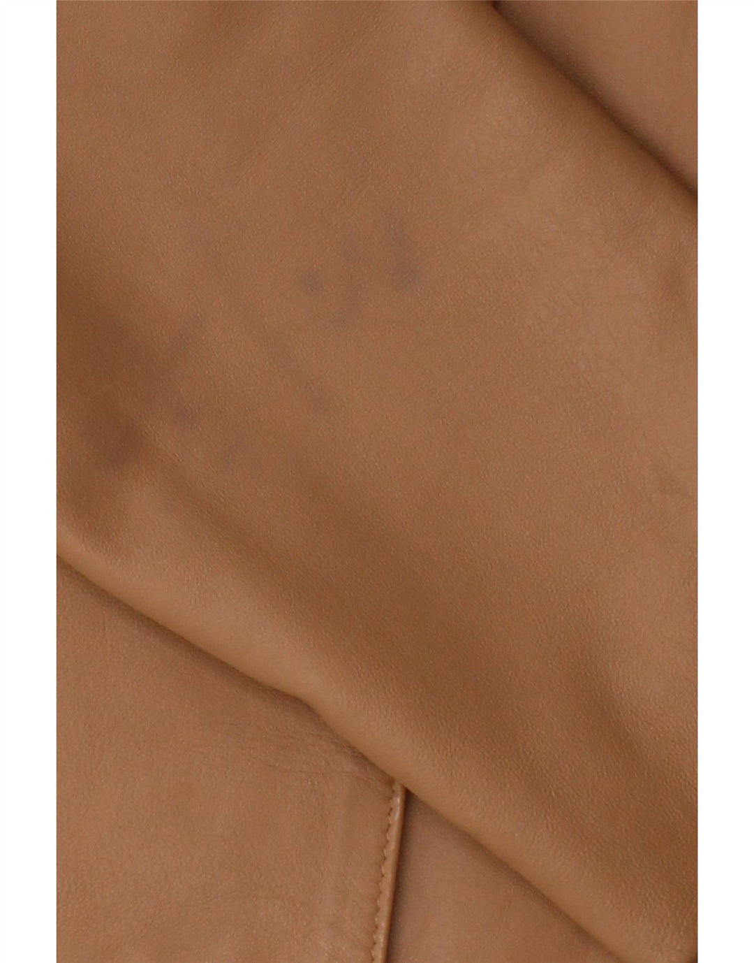 ALAIN MANAOUKIAN Womens Crop Leather Jacket EU 40 Medium Beige Vintage Alain Manaoukian and Second-Hand Alain Manaoukian from Messina Hembry 