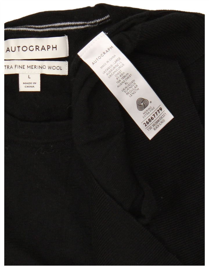 Marks & Spencer Mens Autograph Crew Neck Jumper Sweater Large Black