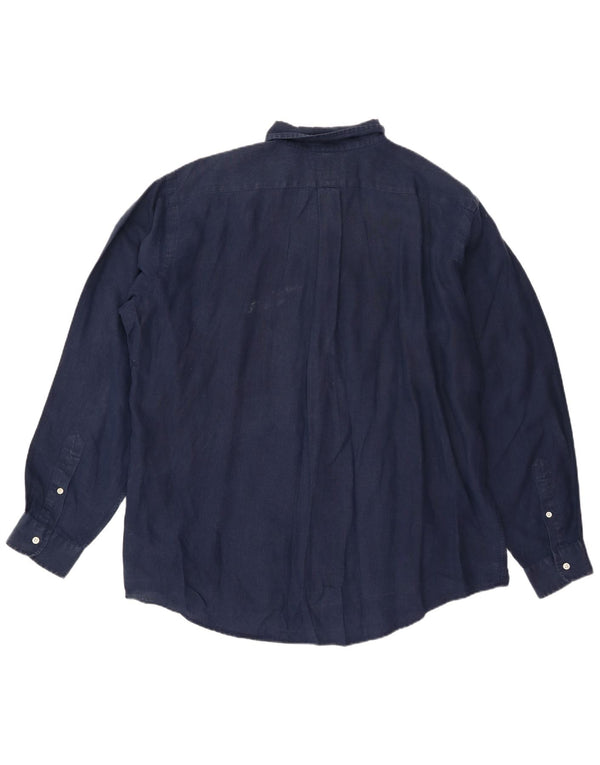 Polo Ralph Lauren Mens Ellington Shirt XL Navy Blue Linen