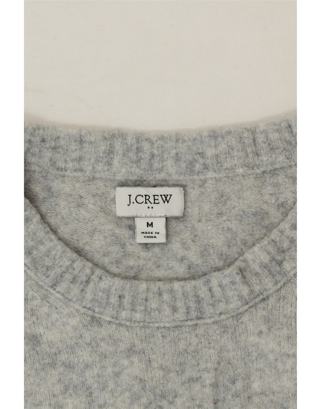 J. CREW Womens Crew Neck Jumper Sweater UK 14 Medium Grey Acrylic Vintage J. Crew and Second-Hand J. Crew from Messina Hembry 