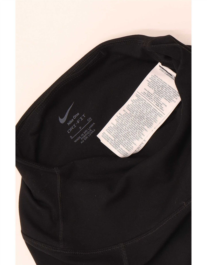 Nike Womens Dri Fit Graphic Leggings UK 8 Small Black Polyester