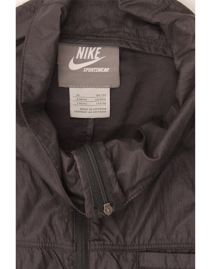 NIKE Womens 3/4 Sleeve Pullover Rain Jacket UK 10/12 Medium Grey Nylon Vintage Nike and Second-Hand Nike from Messina Hembry 