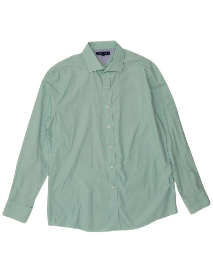 Tommy Hilfiger Mens Shirt Size 16 1/2 Large Green Cotton