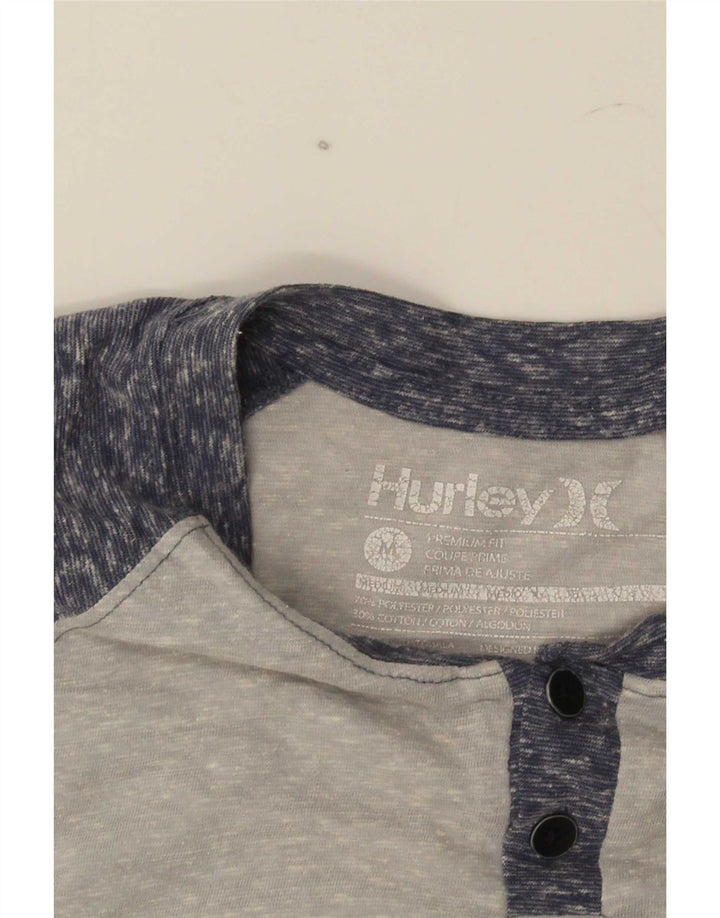 Hurley Mens Premium Fit T-Shirt Top Medium Grey Colourblock Polyester