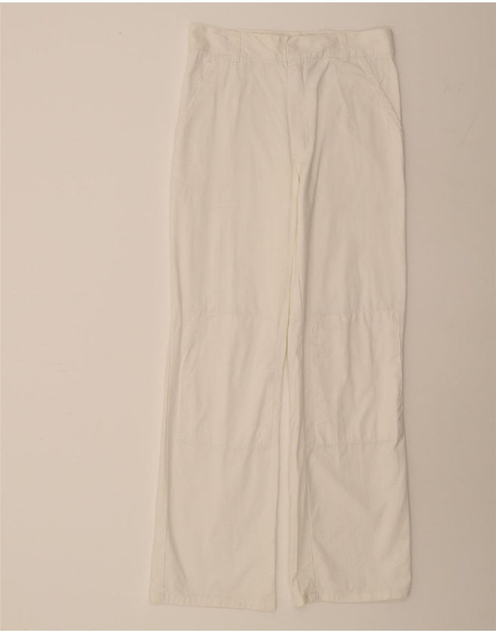 DICKIES Womens Straight Cargo Trousers W32 L31 White Cotton Vintage Dickies and Second-Hand Dickies from Messina Hembry 