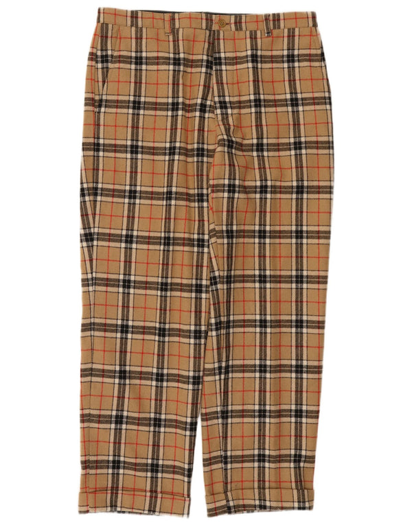 Alessandro Gherardeschi Mens Chino Trousers IT 50 Large W34 L28 Beige Check