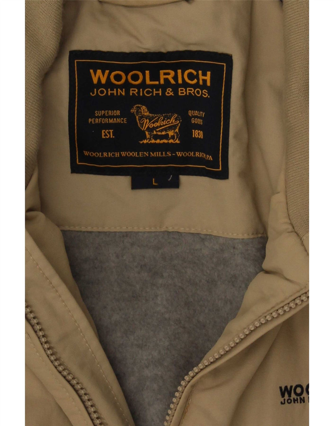 Woolrich Mens Bomber Jacket UK 40 Large Beige