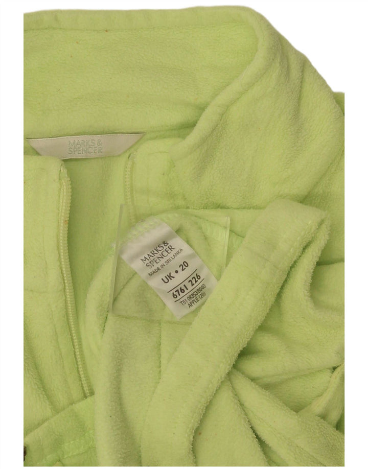 Marks & Spencer Womens Fleece Jacket UK 20 2XL Green Polyester