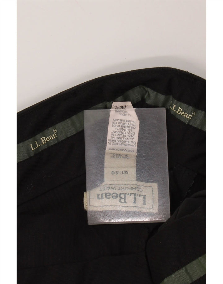 L.L.BEAN Mens Pegged Chino Trousers W40 L31 Black Cotton