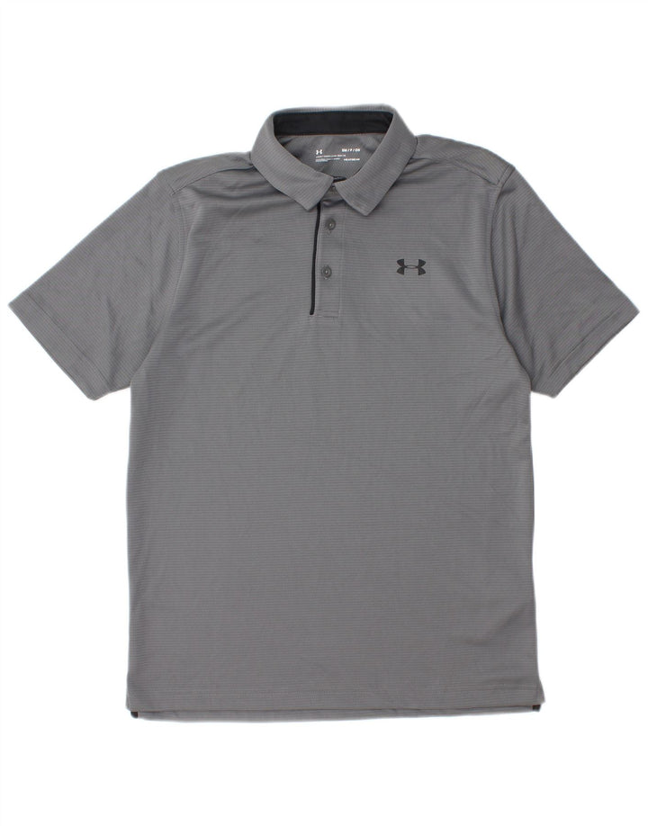 Under Armour Mens Heat Gear Polo Shirt Small Grey Polyester
